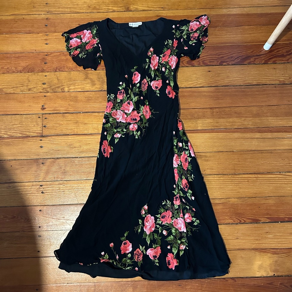 Y2K floral and black Dressbarn dress size large